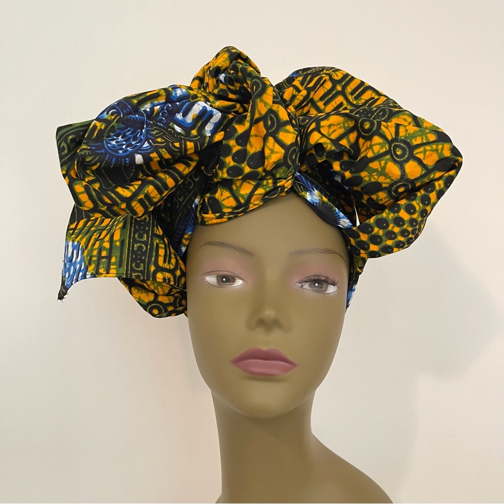 African Print Ankara Multicolor Tribal Print Design Cotton Headwrap